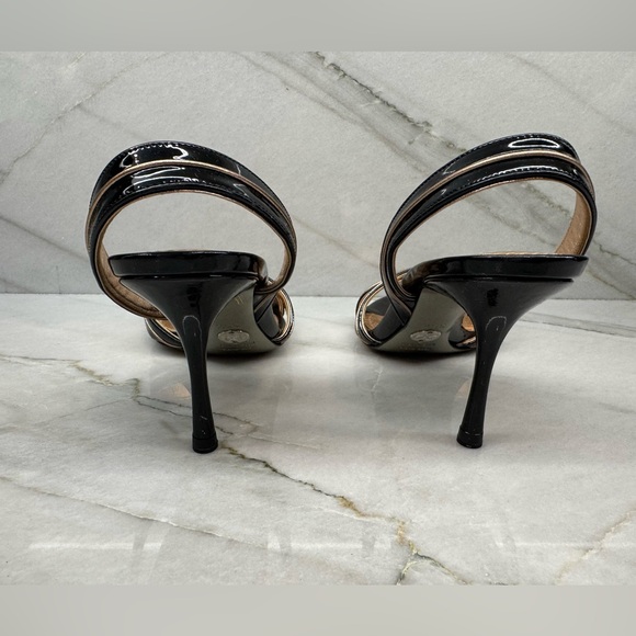 Dolce & Gabbana Heeled Sandals Sandalo Vernice Mordor’s Nero/Cipria Size 35.5 - Picture 4 of 10